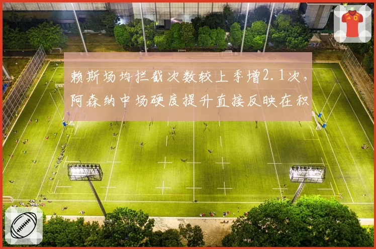 赖斯场均拦截次数较上季增2.1次，阿森纳中场硬度提升直接反映在积分榜